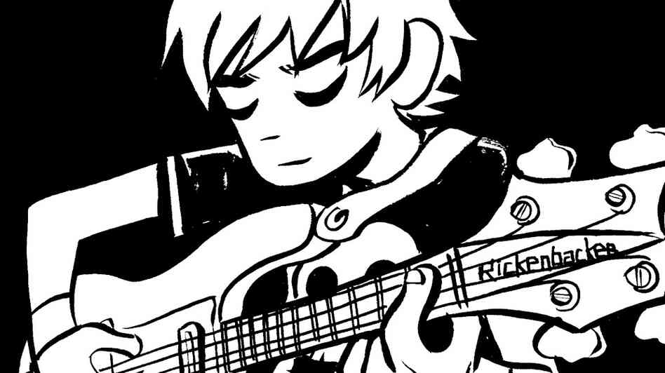 Scott Pilgrim plays bass in Sex Bob-Omb Scott Pilgrim plays bass in Sex Bob-Omb